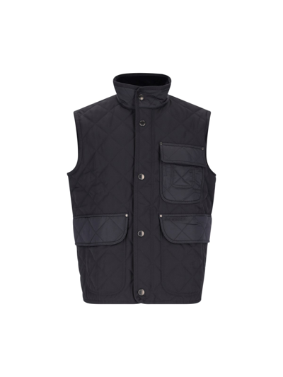 Burberry Diamond-quilted Gilet In Black  