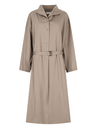 Lemaire Belt Midi Dress In Taupe