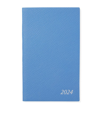 Smythson Panama Leather Weekly Diary 2024 In Blue