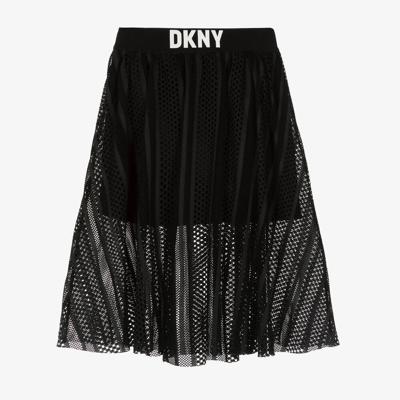 Dkny Teen Girls Black Mesh Midi Skirt