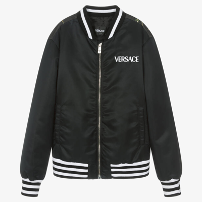 Versace Kids' Boys Black City Lights Bomber Jacket