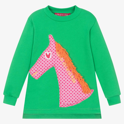 Agatha Ruiz De La Prada Kids'  Girls Green Horse Sweatshirt Dress