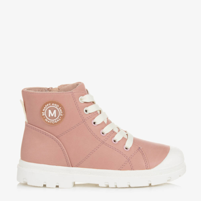 Mayoral Kids' Girls Pink Lace-up Ankle Boots