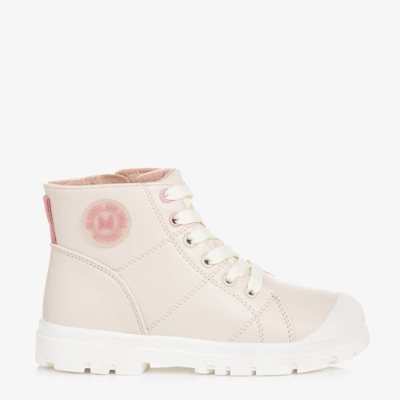 Mayoral Kids' Girls Ivory Lace-up Ankle Boots