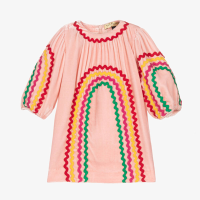 Stella Mccartney Kids Baby Girls Pink Ric Rac Velvet Dress