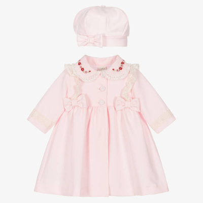 Pretty Originals Babies' Girls Pink Coat & Hat Set
