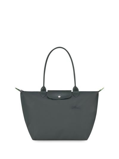 Longchamp `le Pliage Green` Large Tote Bag In Gray