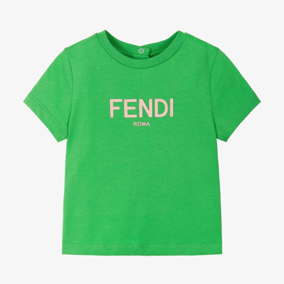 Fendi Boys Green Cotton Jersey Baby T-shirt