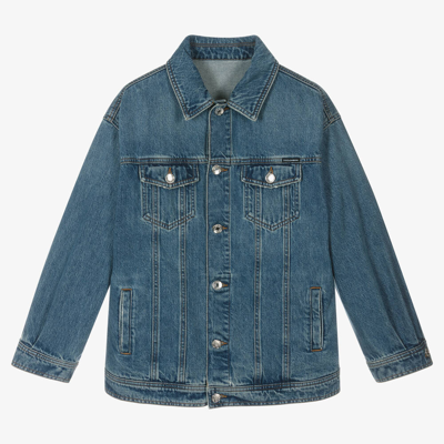 Dolce & Gabbana Kids' Boys Blue Denim Jacket