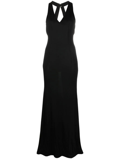 Louisa Ballou High Sea Open-back Stretch-jersey Maxi Dress In Black  