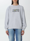 Maison Kitsuné Logo-print Cotton Sweatshirt In Grey