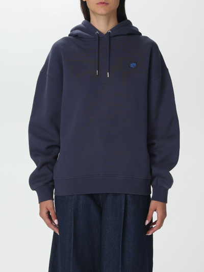 Maison Kitsuné Cotton Sweatshirt With Embroidered Logo Patch In Ink