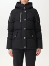 Moose Knuckles Long-sleeved Hooded Down Jacket In Black