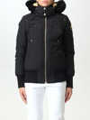 Moose Knuckles Debbie Shearling Trimmed Hooded Bomber Jacket In Black