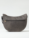 Borbonese Luna Hobo Small Shoulder Bag In Op Fabric In Natural
