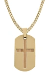 AMERICAN EXCHANGE CROSS DOG TAG PENDANT NECKLACE