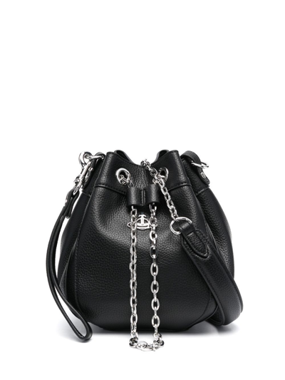 Vivienne Westwood Orb-plaque Bucket Bag In Black