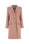 Moschino Structured Wool Blend Coat With Flap Pockets In Pink