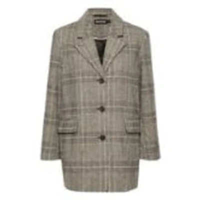Soaked In Luxury Chicka Checked Blazer In Classic Check In Grey