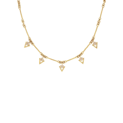 Zoe And Morgan Hyacinth Rose Quartz Gold Necklace