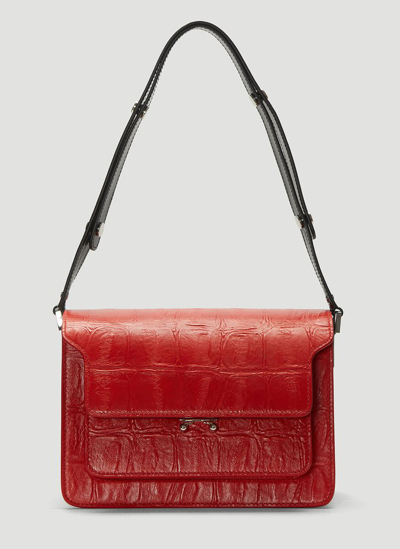 Marni Strapped Trunk Bag In Red