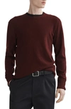 Rag & Bone Matrin Wool Blend Crewneck Sweater In Burgundy