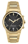 Ferragamo Sapphire Chrono Bracelet Watch In Ip Yellow Gold