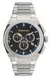 Ferragamo Supreme Chrono Bracelet Watch In Stainless Steel