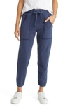Frank & Eileen Eamon Patch Pocket Cotton Joggers In Atlantic Blue