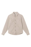 LES DEUX JACOB PILE HYBRID FLEECE RECYCLED POLYESTER BUTTON-UP SHIRT