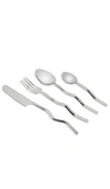 FAZEEK WAVE CUTLERY 4 PIECE SET – 银色