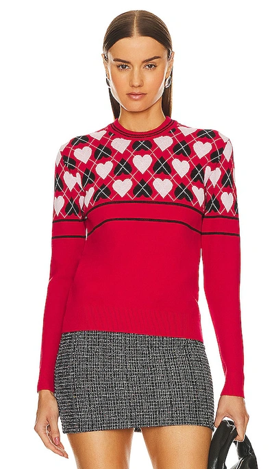 Msgm Active Hearts Jumper In Red