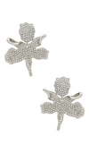 LELE SADOUGHI CRYSTAL SMALL PAPER LILY EARRINGS