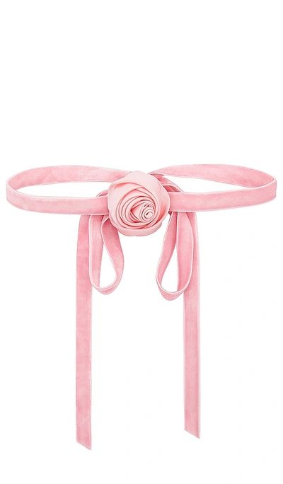 Lele Sadoughi Silk Rosette Ribbon Choker – 灰玫色 In Dusty Rose