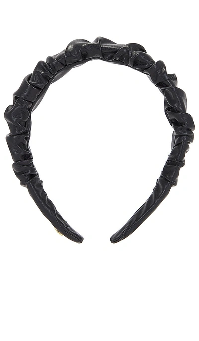 Lele Sadoughi Faux Leather Kelly Headband – 墨黑 In Black