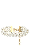 Lele Sadoughi Jackie Pearl Triple Row Choker In Pearl