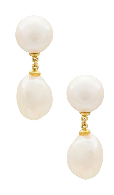 Shashi Pearl Drop Earring In Gold & Pearl