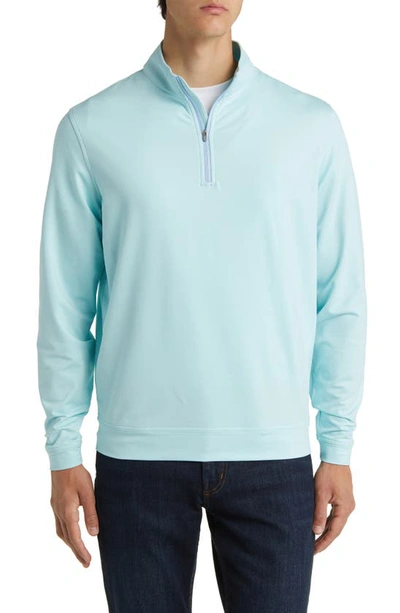 Peter Millar Men's Perth Melange Performance Quarter-zip Sweater In Celeste