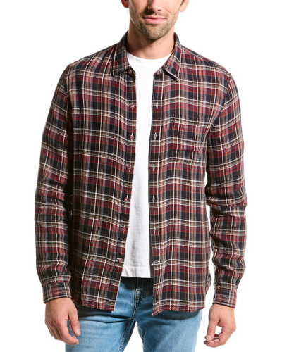 John Varvatos Reversible Gauze Shirt In Red