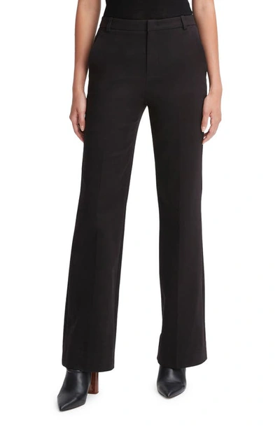 Vince Cotton Stretch Mid-rise Bootcut Pants In Black