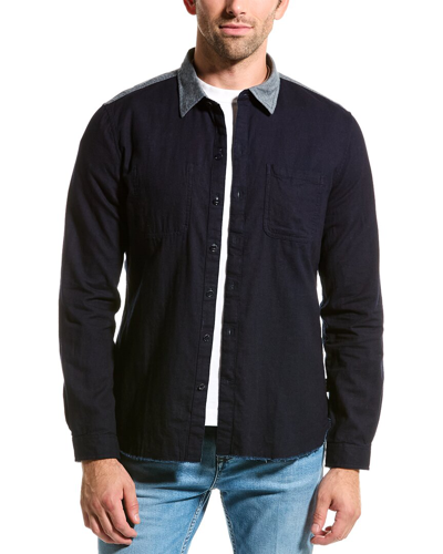 John Varvatos Russel Reversible Shirt In Blue