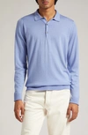 JOHN SMEDLEY COTSWOLD WOOL POLO SWEATER