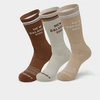 Finishline New Balance Verbiage Crew Socks (3-pack) In Brown/off White/khaki