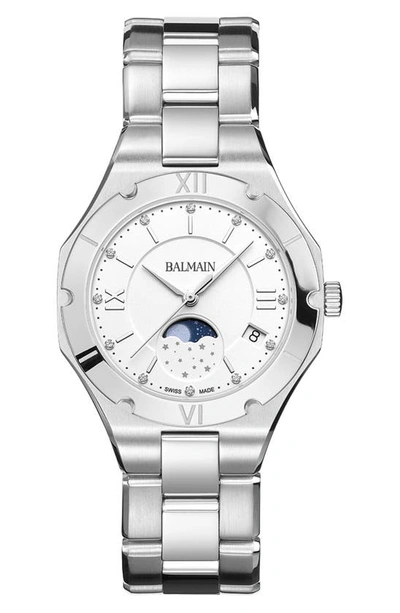 BALMAIN BALMAIN WATCHES BE BALMAIN DIAMOND MOON PHASE BRACELET WATCH, 33MM