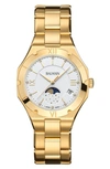 Balmain Watches Be  Diamond Moon Phase Bracelet Watch, 33mm In Yellow Gold Pvd Coating