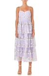 Endless Rose Women's Floral Layered Midi Dress In Lilac Multi