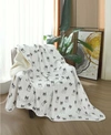 Happycare Textiles Advanced Water Resistant Pets Print Comfort Throw Collection In White