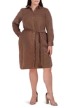 FOXCROFT ROCCA LONG SLEEVE CORDUROY SHIRTDRESS