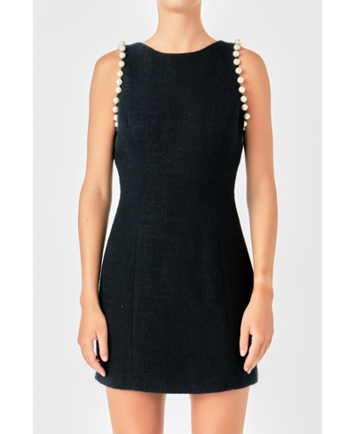 ENDLESS ROSE WOMEN'S PEARL ACCENTED MINI DRESS 