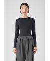 Grey Lab Long Sleeve Bodysuit In Black In Black